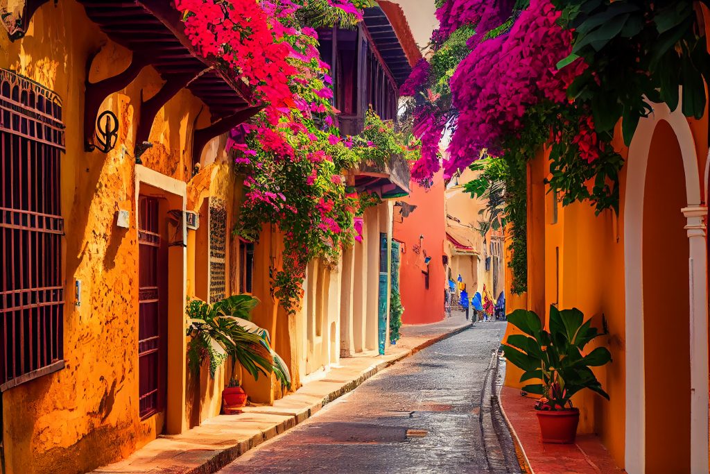 architecture and outdoors blend in a historic mediterranean city ,generative ai
